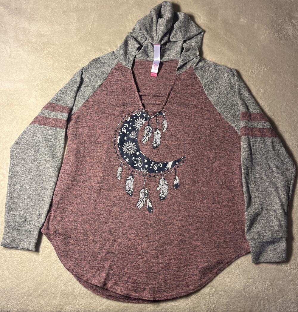No Boundaries Women’s Teens Graphic Long Sleeve Hoodie Pullover Size XXXL